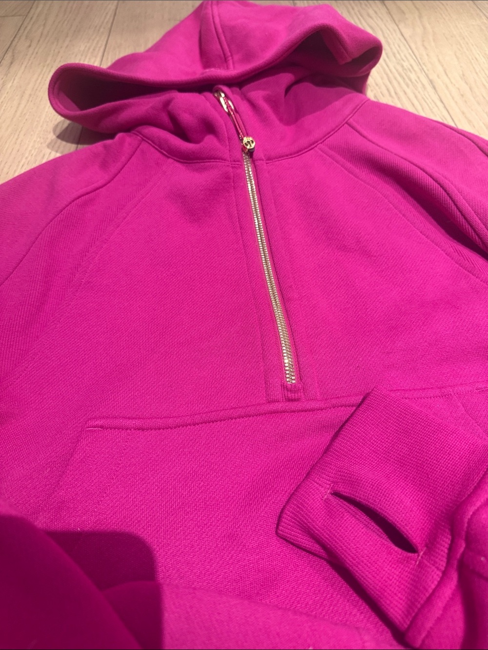 lululemon athletica scuba Fuchsia Half-Zip Hooded Sweatshirt - Picture 4 of 4